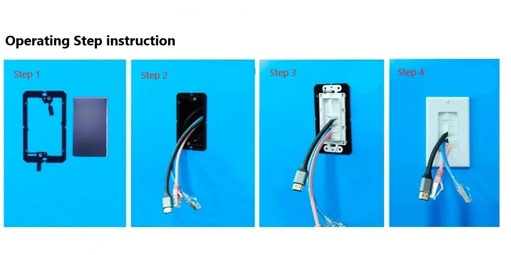 Single Gang Low Voltage Mounting Bracket for Telephone Wires, Network Cables, HDMI, Coaxial, Speaker Cables