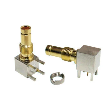 Right Angle Connector with SMA Male Crimp Type and Brass Nickel Shell