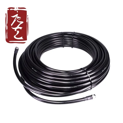 Cable coaxial 50 BNC de cobre sólido blanco y negro de LMR600 ohmios
