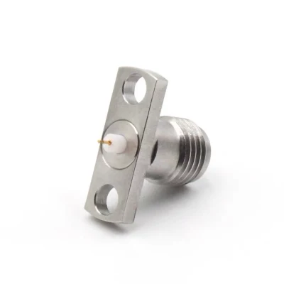2,92 hembra 2 hoyos de microondas tipo brida conector PCB milímetro, Cuerpo de acero inoxidable