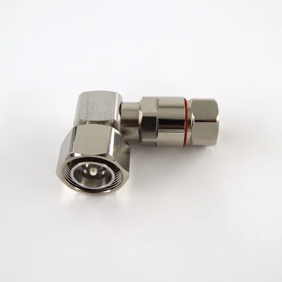 Cable antena coaxial RF impermeable eléctrico 4.3/10 en ángulo recto macho conector de la abrazadera de 1/2&quot; Super Cable Flexible de espuma de protección IP68