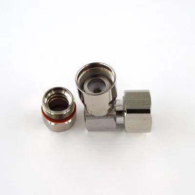 Cable antena coaxial RF impermeable eléctrico 4.3/10 en ángulo recto macho conector de la abrazadera de 1/2&quot; Super Cable Flexible de espuma de protección IP68