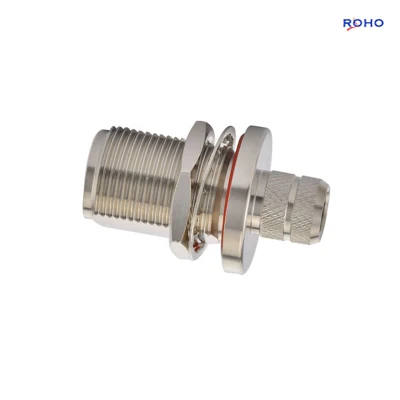 Conector hembra de crimpado pasante tipo N 75ohm resistente al agua para RG11 Cable