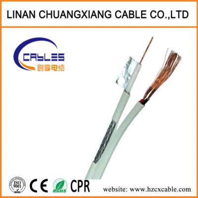 El cable RG6 Statellite grueso cable coaxial RG6 CATV CCTV TV por cable RG58 Cable Rg /59 /RG59 con el Poder blanco RG6 RG-6 2c bobina de Cable Coaxial