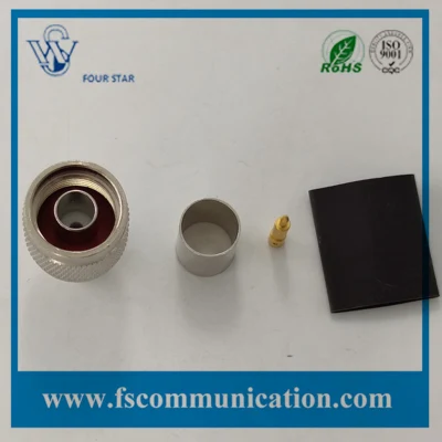 Conector coaxial RF de crimpado macho tipo N para cable RG11 Con anillo de goma