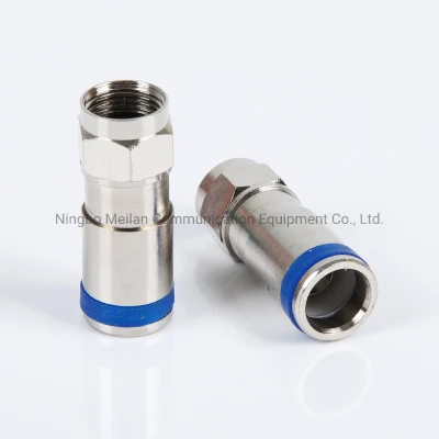 RG6 resistente al agua de la compresión de Audio y Video conector F coaxial los acopladores de conector F macho