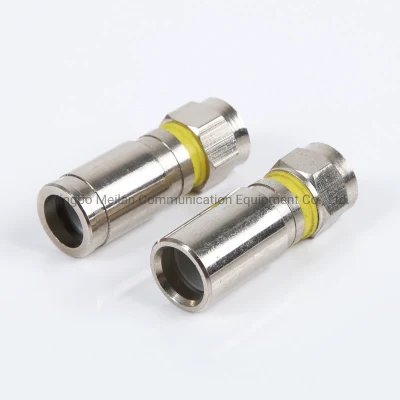 RG6 Conector de audio y video de compresión de 75-5 F 4 F coaxial apantallado de compresión de extrusión de conector macho de los acopladores de F