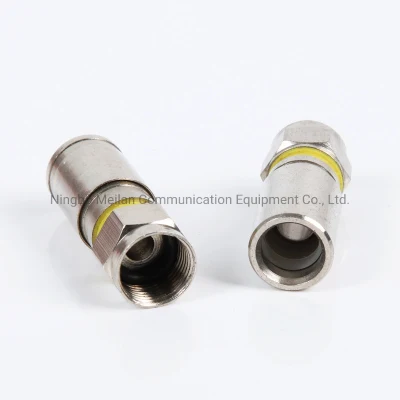 RG6 Conector de audio y video de compresión de 75-5 F 4 F coaxial apantallado de compresión de extrusión de conector macho de los acopladores de F