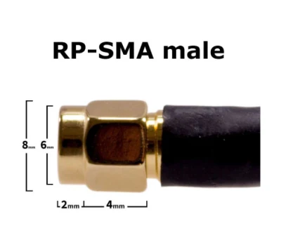 Cable Coaxial plano RP conector SMA macho a conector macho SMA RP los cables al aire libre de la antena de cable de la ventana de la puerta