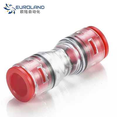 De Fibra Óptica de cuerpo transparente 4mm de diámetro exterior del acoplador del conducto de Micro, el plástico del conector del conducto de aire