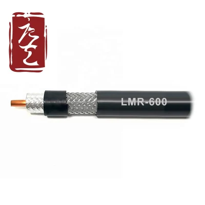 Cable coaxial 50 BNC de cobre sólido blanco y negro de LMR600 ohmios