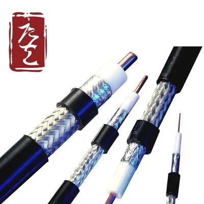 Cable coaxial 50 BNC de cobre sólido blanco y negro de LMR600 ohmios
