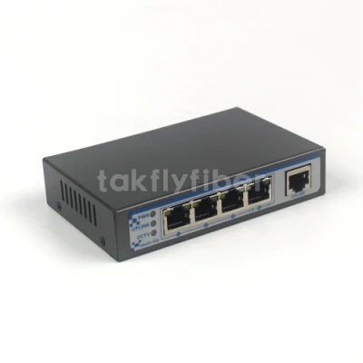Conmutador 1000m de 3 puertos RJ45 a 4 puertos SFP