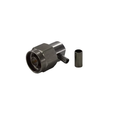 Eléctrico de 90 grados RG58 Cable coaxial RF Anillo de goma tipo N Conector Macho Conector de crimpado de ángulo recto