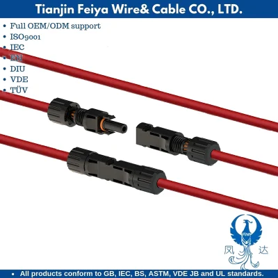 PV H1z2z2 Control de cobre aislado recubierto de PVC sólido flexible Cable eléctrico eléctrico de cable solar de soldadura plana coaxial redonda plana