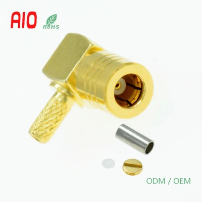 Recto Interference-Crimp Microstrip SMB hembra conector coaxial RF