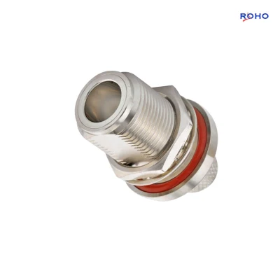 Conector hembra de crimpado pasante tipo N 75ohm resistente al agua para RG11 Cable