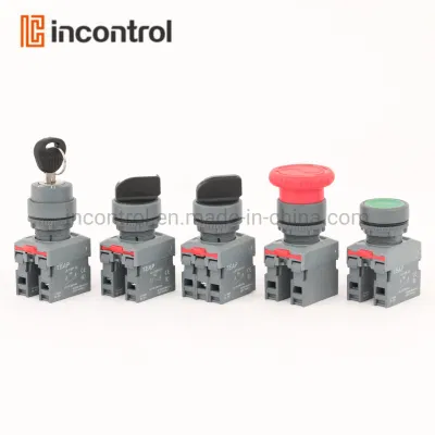 La serie La118p de interruptores de botón giratorio con bloqueo automático y recuperación automática está disponible con 2 contactos normalmente abiertos (2NO) y 2 contactos normalmente cerrados (2NC), y también con un contacto normalmente abierto y cerrado (NO+NC).