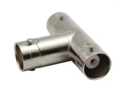 Adaptador de cable coaxial RF macho a hembra doble BNC