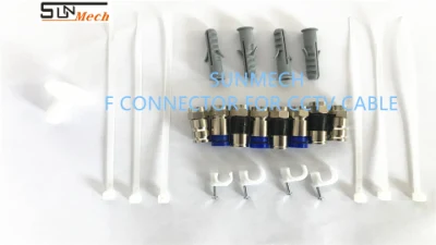 Cable coaxial blanco con CCTV Conectores f 2RG59 cable RG6 RG11 Kx6 Cable de datos Televisión Por Cable coaxial de 75 ohm con gel de aceite de cable CCTV