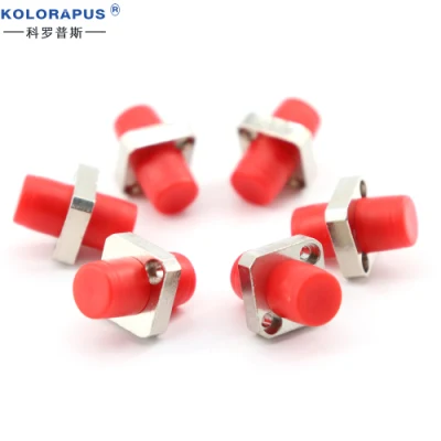Acoplador de fibra óptica FC monomodo cuadrado conector adaptador de cable de fibra óptica (rojo)