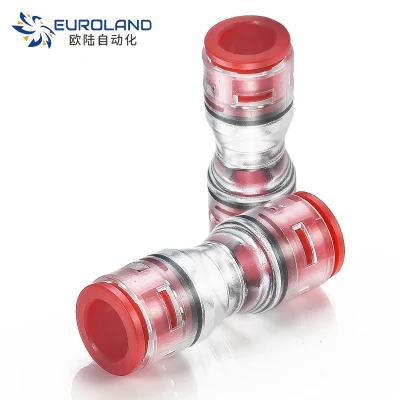 De Fibra Óptica de cuerpo transparente 4mm de diámetro exterior del acoplador del conducto de Micro, el plástico del conector del conducto de aire