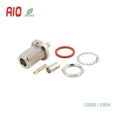De crimpado recto de 50 ohmios Enchufe tipo N Conector coaxial RF para RG-58 RG-141 veces cable LMR-195