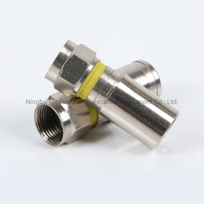 RG6 Conector de audio y video de compresión de 75-5 F 4 F coaxial apantallado de compresión de extrusión de conector macho de los acopladores de F