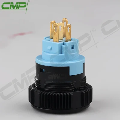 Spdt de 19mm 1n1nc interruptor pulsador de plástico con luz indicadora