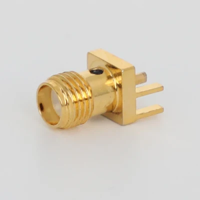 SMA Jack hembra conector coaxial RF Pasador de compensación de tipo de soldadura de montaje en panel de la PCB