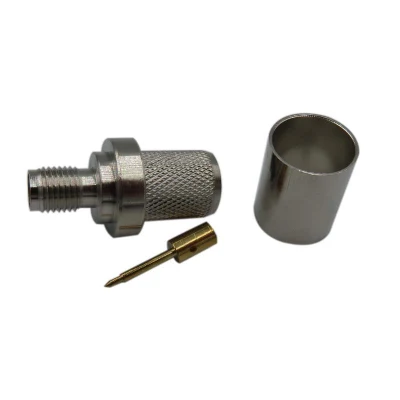 Conector de crimpado hembra SMA RP coaxial RF para cable Rg8
