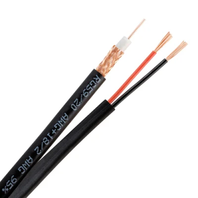 Rg59 2c de la línea de alimentación de TV por Cable Coaxial Conductor CCS para CCTV Cámaras de seguridad