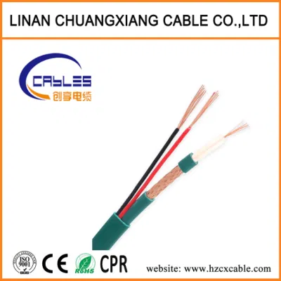 El cable RG6 Statellite grueso cable coaxial RG6 CATV CCTV TV por cable RG58 Cable Rg /59 /RG59 con el Poder blanco RG6 RG-6 2c bobina de Cable Coaxial