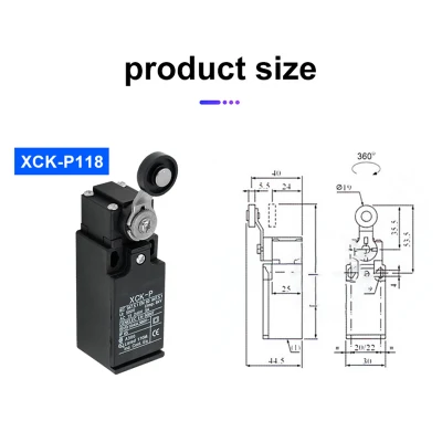 Xck-P de rodillos ajustables de la serie 1n1nc con interruptor de límite de aprobación CE para puerta
