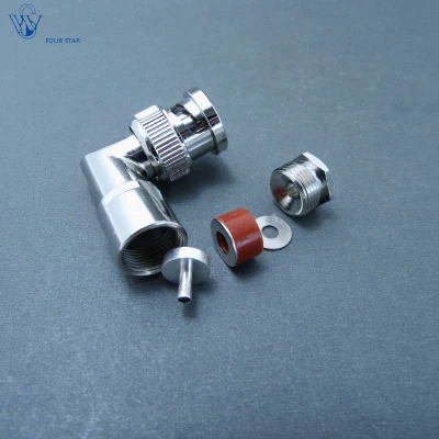 Cable de antena de 90 grados eléctrico resistente al agua cable RG316 RF coaxial Conector macho BNC de ángulo recto con abrazadera de conector macho