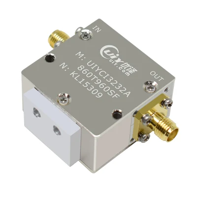 Componentes RF de microondas 860~960MHz aislador UHF aislador coaxial RF con Baja pérdida de inserción