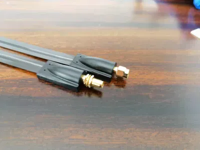 Cable Coaxial plano RP conector SMA macho a conector macho SMA RP los cables al aire libre de la antena de cable de la ventana de la puerta