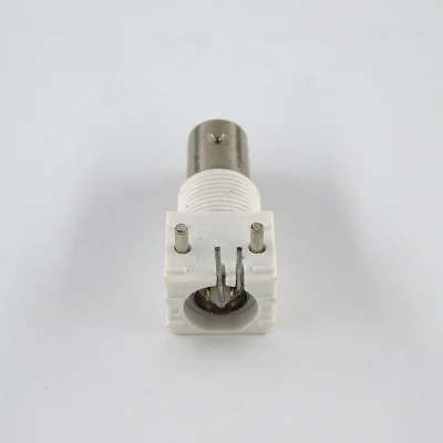PCB de ángulo recto de mamparo hembra BNC estanco eléctrico de 90 grados Monte el conector coaxial RF
