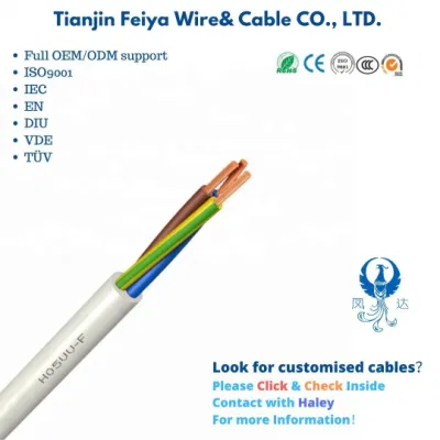 Ascensor CE el cable plano H03VV-F de alambre de cobre de la línea de supervisión Rvvb cobre eléctrico de control eléctrico de Cable Coaxial Cable resistente al agua