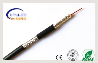 El cable RG6 Statellite grueso cable coaxial RG6 CATV CCTV TV por cable RG58 Cable Rg /59 /RG59 con el Poder blanco RG6 RG-6 2c bobina de Cable Coaxial
