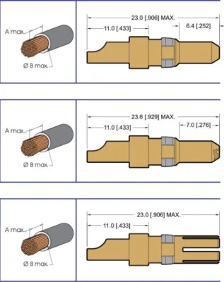  Contacto de alta potencia para cable, conector coaxial