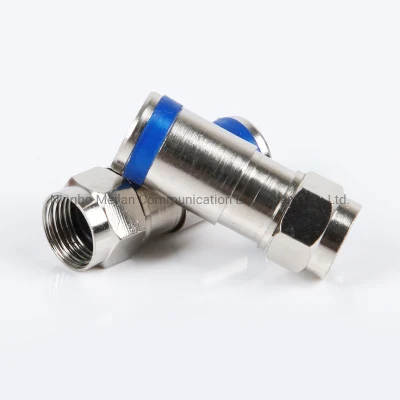 RG6 resistente al agua de la compresión de Audio y Video conector F coaxial los acopladores de conector F macho