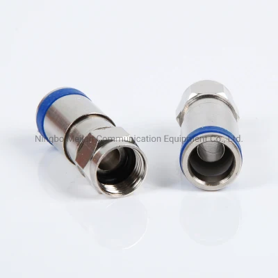 RG6 resistente al agua de la compresión de Audio y Video conector F coaxial los acopladores de conector F macho