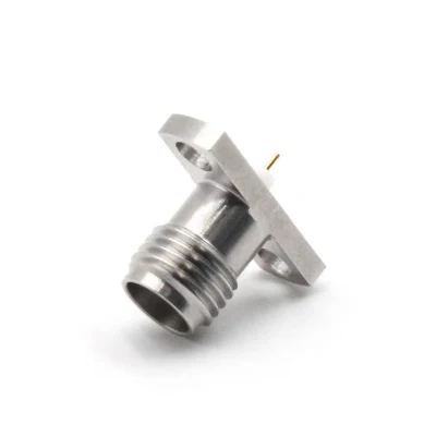 2,92 hembra 2 hoyos de microondas tipo brida conector PCB milímetro, Cuerpo de acero inoxidable