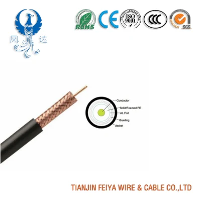 Cable coaxial para señales de radiofrecuencia Red Informática Sheild Cable de comunicación RG6 RG11 Cable eléctrico