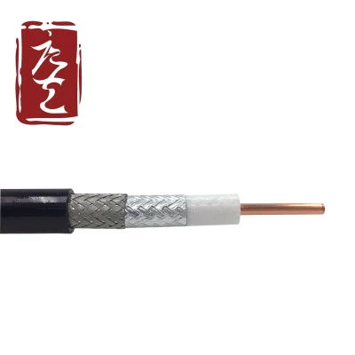 Cable coaxial 50 BNC de cobre sólido blanco y negro de LMR600 ohmios