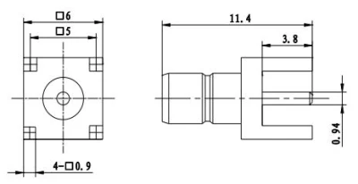 Adaptador coaxial RF conector macho SMB para conector de patas
