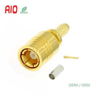 Recto Interference-Crimp Microstrip SMB hembra conector coaxial RF