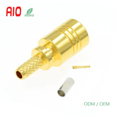 Recto Interference-Crimp Microstrip SMB hembra conector coaxial RF