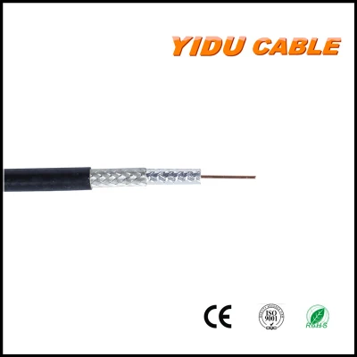Enchufe rápido F Blanco blindado RG6 Cable con F-Cable coaxial con conectores macho